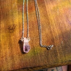 Handmade amethyst point necklace
